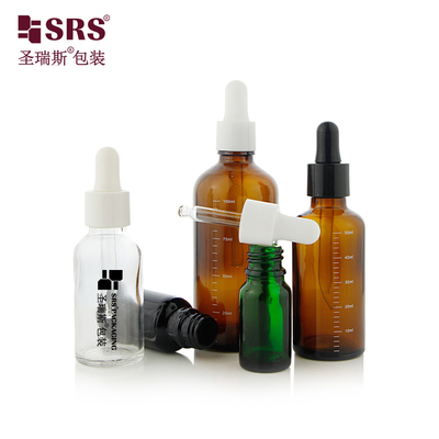 D001 Premium 18/415 garrafas de vidro com gotas brilhantes Ideal para óleos essenciais em tamanhos de 5 ml a 100 ml