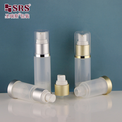 A025 15ml 30ml 50ml PP Luminosa Luminosa Personalização Máscara de Cuidados da Pele Gel de Bomba Sem Ar Embalagem
