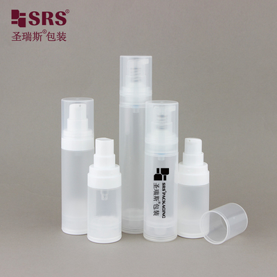 A0216 15ml 30ml 50ml Gloss Matte In Mold PP PCR Botão de plástico sem ar com bomba de spray de loção