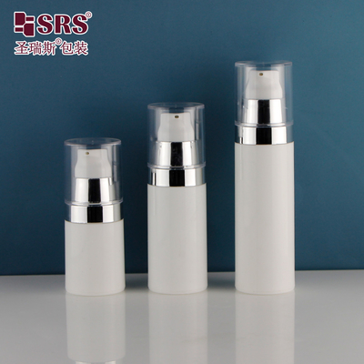 PA212 15ml 30ml 50ml Metalizado de Prata de ombro de plástico sem ar Bottle de bomba para loção corporal