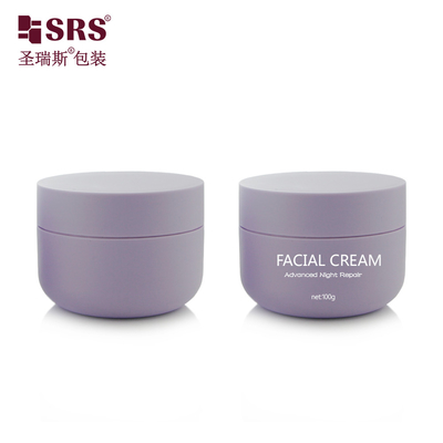 SRSOA 100g fundo redondo personalizado plástico colorido congelado frasco de creme de PP embalagem logotipo impressão