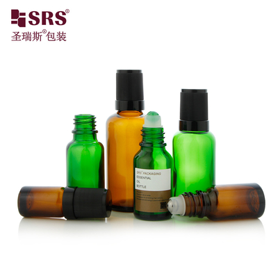 5 ml 10 ml 15 ml 20 ml 30 ml 50 ml 100 ml Ambar Claro Azul Verde Rolo de Vidro em Botelha Com Garrafa Sem Fugas