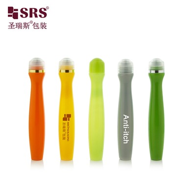 SRS8447-15ML Injeção Custom Color Radiano Forma PETG garrafa para anti-coceira líquido rolha de bola de garrafa de personalização