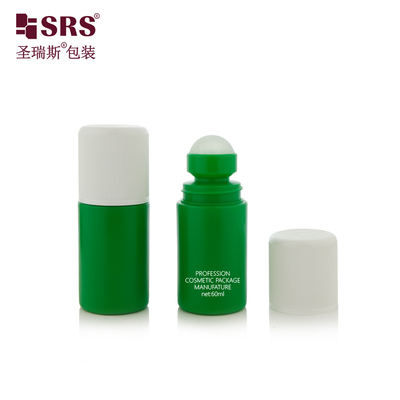 RPPC1-60ML Embalagem de frasco de gel de desodorante de material reciclado de PCR de plástico de cor sólida verde personalizado