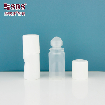 RPPB1-50ML garrafa de plástico de forma única com tampa CR garrafa de bola de rolos para gel desodorante embalagem antitranspirante sem vazamento