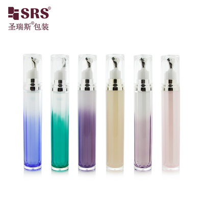 LR001-15ML Luxury High End Double Wall Acrylic Bottle For Eye Serum Customização de frascos de cor com aplicador de zinco