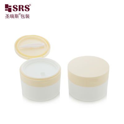 SRS1 120g 150g Custom Light Warm White PP PCR Reciclado Scrub Body Cream Jar Container com colher
