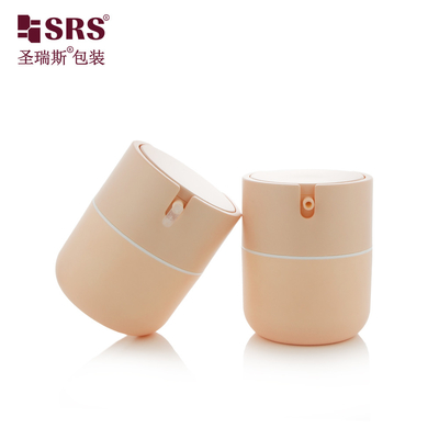 PA001 50ml Frasco Recipiente com Bomba Airless de Fundo Redondo de Plástico PP Bonito Vazio para Creme Facial Cosmético