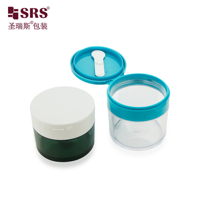 PETG003 100g 120g 150g 200g 250g Injeção Personalizada Semi-transparente Corpo de Corpo de Plástico Esfregar Jar Colher Com Ímã