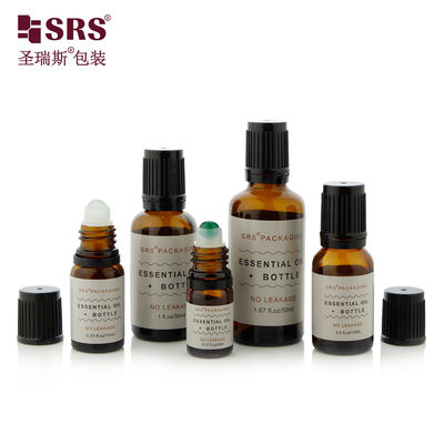 Frasco Roll-On de Vidro Boston Redondo BLPF 5ml 10ml 15ml 20ml 30ml 50ml 100ml com Tampa TE (à Prova de Adulteração) para Óleo Essencial