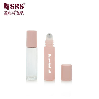 BLPM-10ML Frasco de perfume roll-on de vidro redondo semitransparente com parede espessa, sem vazamento