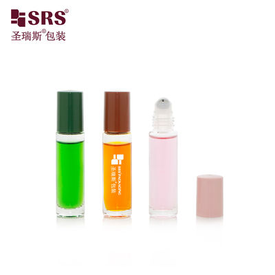 BLPM-10ML Injeção Custom Color Glass Roll-On PP Cap Painted Roller Steel Ball Bottle For Hair Essence Fragrance