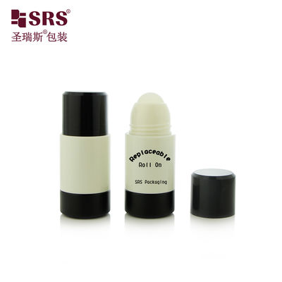 RPPE 50ml 75ml Frasco Roll-On de Plástico Mono PP PCR Cremoso Personalizado para Injeção Substituível para Gel Desodorante