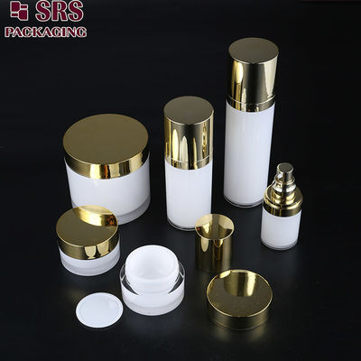 SRS amostra livre plástico reciclado para cuidados com a pele frasco de embalagem acrílica e frasco redondo de loção