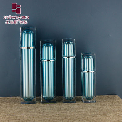 Shengruisi mais recente design vazio quadrado metalizado acrílico de luxo bomba de loção de cuidados com a pele frasco