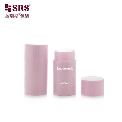 D042 50ML Colour cor-de-rosa sob medida Forma redonda Bastão de plástico de desodorante