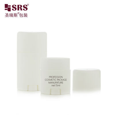 D040 15ml 50ml 75ml Oval Shape PP Glossy Deodorant Stick Container Packaging PCR Bottom Filling