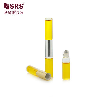 SGB2-5ml+5ml Transparente Dual Double Ended Glass Roll On Bottle para fragrância de perfumes