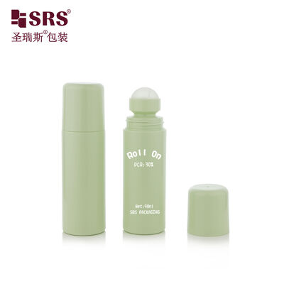 Garrafa de plástico cilindrico de 90 ml em rolos, garrafa de cosméticos de rolos vazios para desodorante