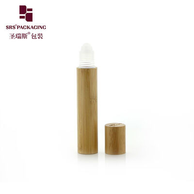 15ml Empty Bamboo Roller Bottle Plastic Inner Container Large Capacity Essential Oil Roll On Bottle Laser Logo Acceptable