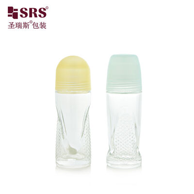 50ml Irregular‑Shaped Molded Glass Roll‑On Bottle With Plastic Roller Ball For Deodorant Body Perfume