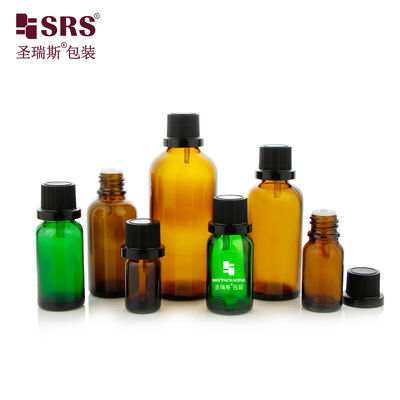 Multi Size Glass Dropper Bottle Refillable Essential Oil Container for Skincare Hair Care Oil