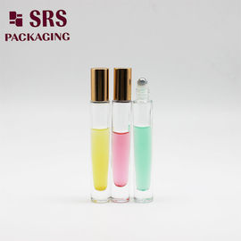 Botão de esferas de vidro transparente de fundo grosso de 10 ml para óleo de perfume