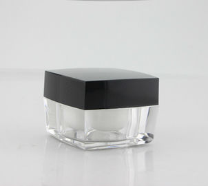 50 g frasco transparente com tampa de plástico preto recipiente acrílico de creme para cuidados com a pele