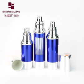 15 ml 30 ml 50 ml estampado loção de plástico azul para a essência facial nova garrafa sem ar