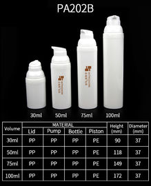 30 ml 50 ml 75 ml 100 ml frasco de injecção de bomba sem ar em pp branco ecológico