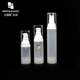 15 ml 30 ml 50 ml frasco plástico de PP cosmético vazio com pompa de soro sem ar