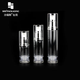 AS frasco vazio de plástico sem ar de 15 ml, 30 ml e 50 ml, cosmético