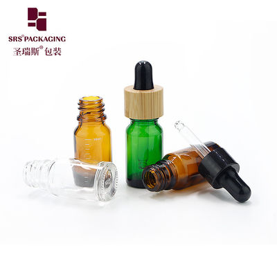 Embalagem cosmética sem gotas de vazamento óleo essencial garrafa de vidro verde vazia