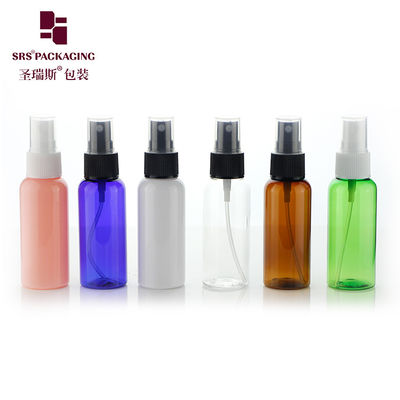 50 ml PET plástico de cor personalizada frasco de spray redondo de álcool vazio