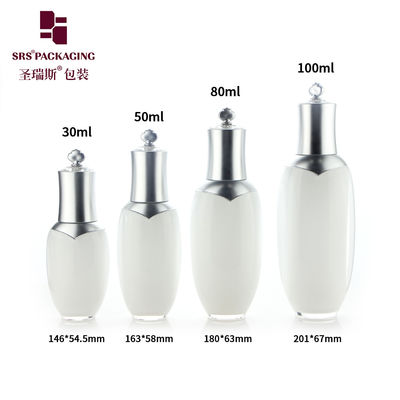 30 ml 50 ml 80 ml 100 ml frasco de loção acrílica em forma de coroa de luxo cosmético