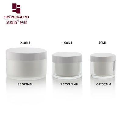 50 ml 100 ml 240 ml Vidro de plástico acrílico transparente e substituível Vidros vazios de creme por atacado