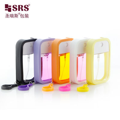 SRS Recheio de perfume vazio Custom Silicone Cover com garrafa de spray de gancho 50ml