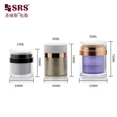15 ml 30 ml 50 ml recipiente de creme cosmético acrílico substituível sem ar