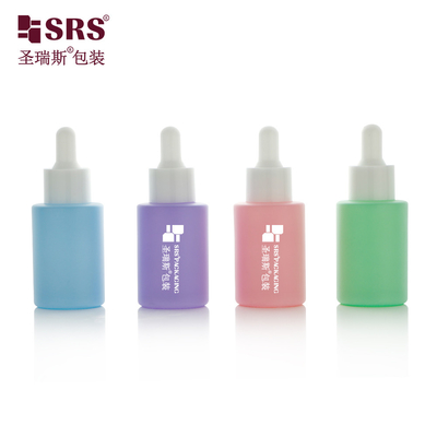 Cor de pintura congelado soro de cuidados da pele vazio frasco de vidro plano 30 ml