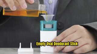 D043 Um olhar mais atento: 20g vazio formato oval PP plástico anti-coceira bálsamo desodorante recipiente em bastão